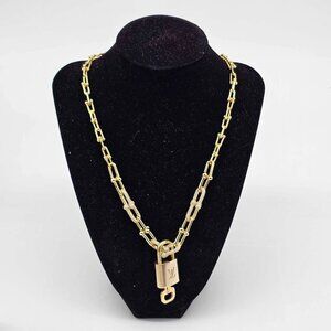 Authentic Louis Vuitton Lock&Key w/unbranded 925 Pure Silver/Goldplated Necklace